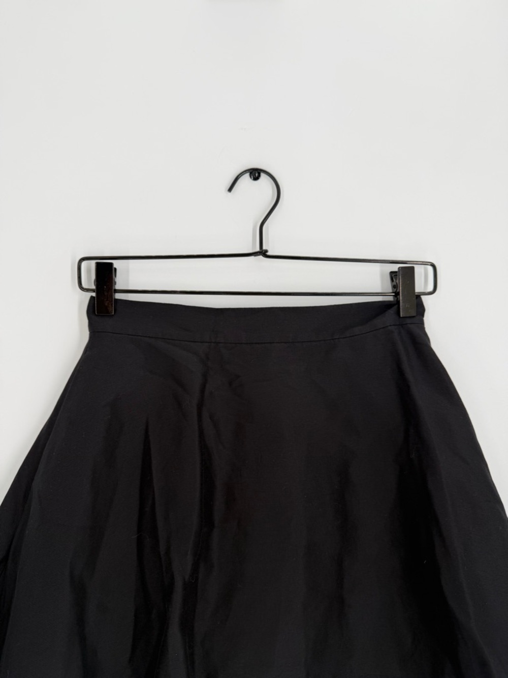 Cos Black Voluminous Bubble Mid Length Cotton Silk Blend Skirt
